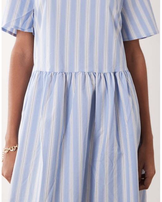 Jdy Blue Short Sleeve Mini Dress