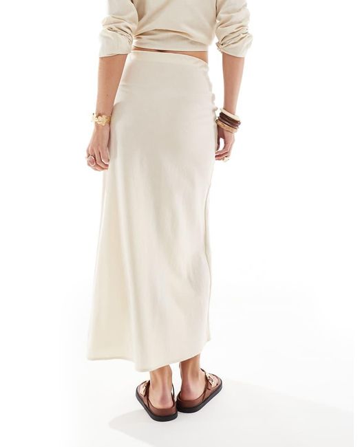 Falda Playera Larga Con Lazada Delantera Exclusiva De Esmee-Neutro esmé studios de color White
