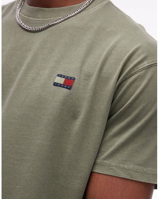 Tommy Hilfiger Gray Relaxed Badge Logo T-shirt for men
