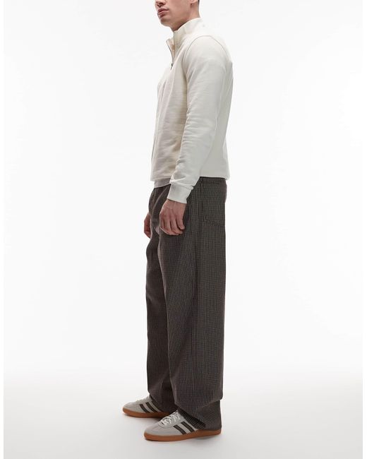 Jean baggy classique - marron à carreaux écossais Obey pour homme en coloris White