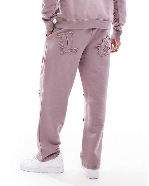 Joggers Color Baya De Pernera Recta Con Diseño Integral De Motivos De (Parte De Un Conjunto)-Rojo Liquor N Poker de hombre de color Purple