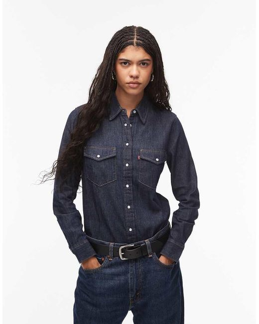 Camisa Vaquera Azul Añil De Estilo Wéstern Iconic De -Azul Marino Levi's de color Blue