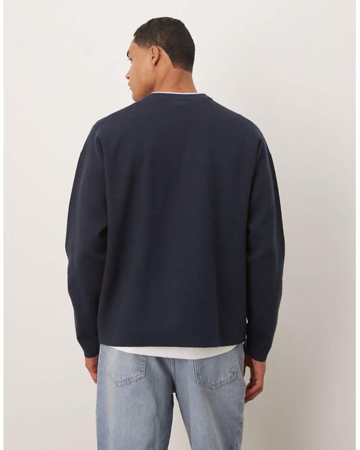 Calvin Klein Blue Centre Embossed Logo Jumper for men