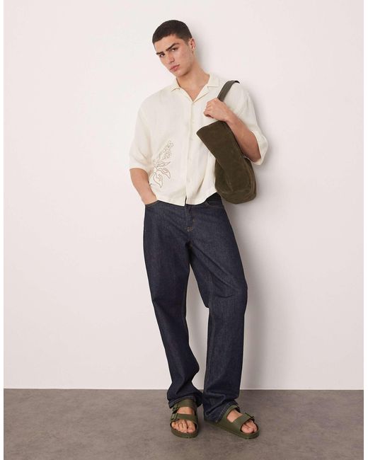 ASOS – kastiges oversize-hemd in Natural für Herren
