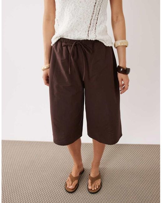 ASOS Natural Long Line Bermuda Short