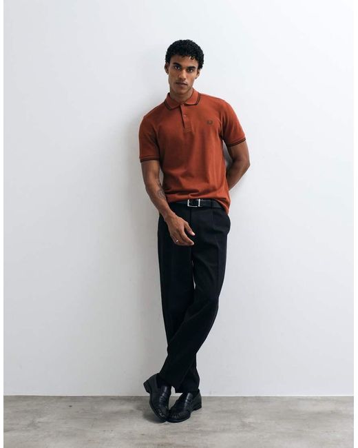 Fred Perry Red Twin Tipped Polo Shirt for men