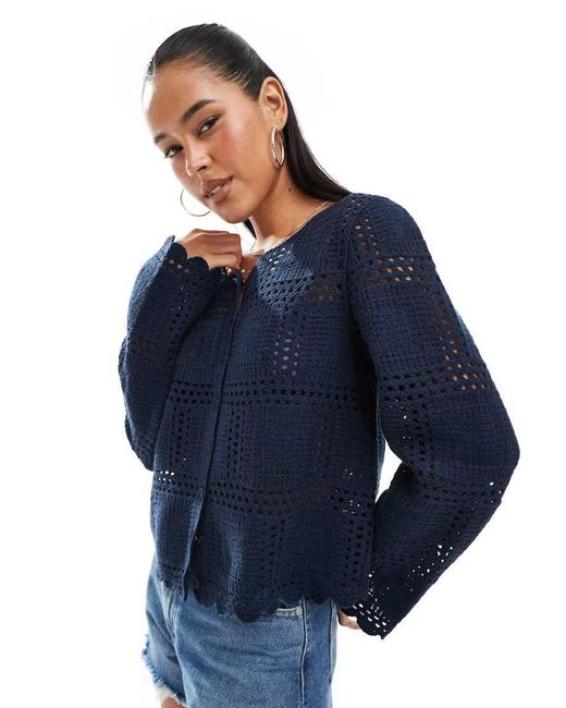 Object Gehaakt Vest in het Blue