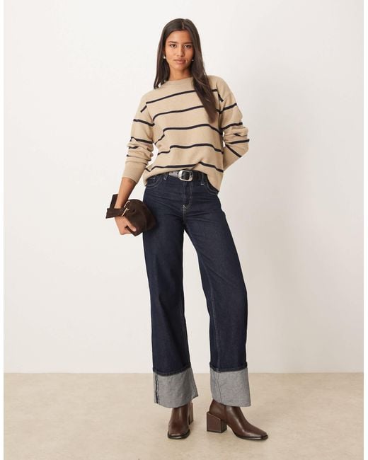 Mango Blue Crew Neck Jumper