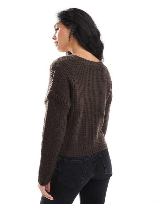 Wednesday's Girl Black Cropped Cable Knit Jumper