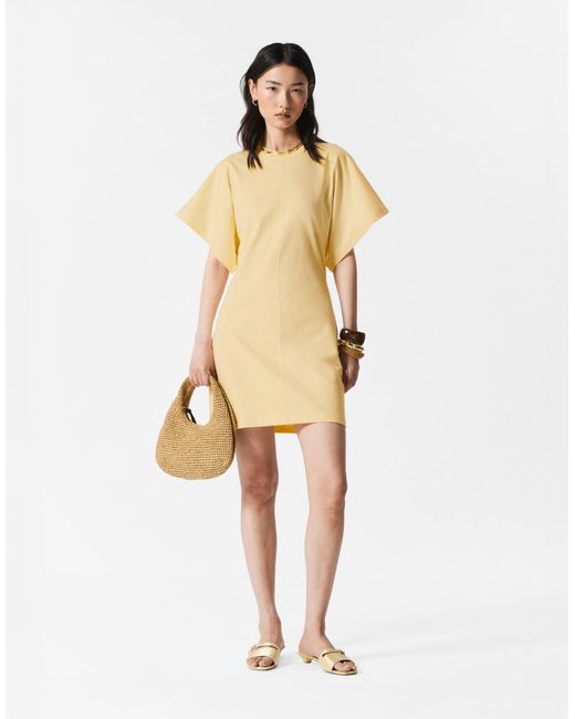 & Other Stories Natural Mini Jersey T-shirt Dress With Short Kimono Sleeves