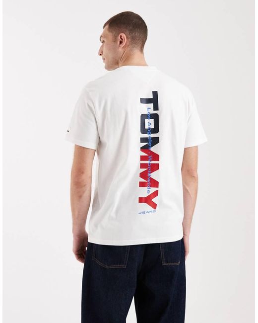 Tommy Hilfiger White Backprint Relaxed Fit T-shirt for men