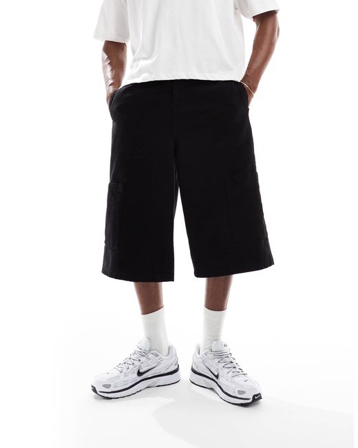 ASOS L– länger geschnittene cargo-schlupfjorts in White für Herren