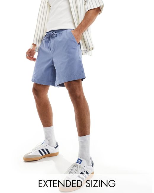 ASOS Blue Wide Chino Shorts for men