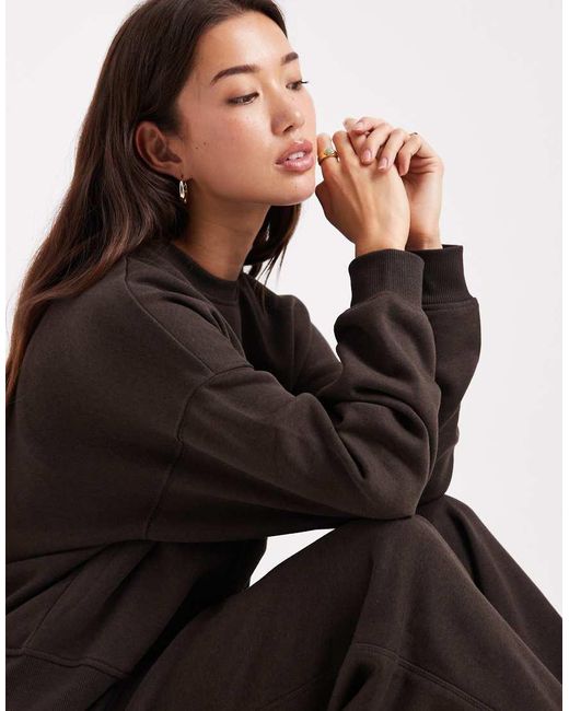 ONLY Brown Crew Neck Drop Shoulder Sweatshirt Co-ord