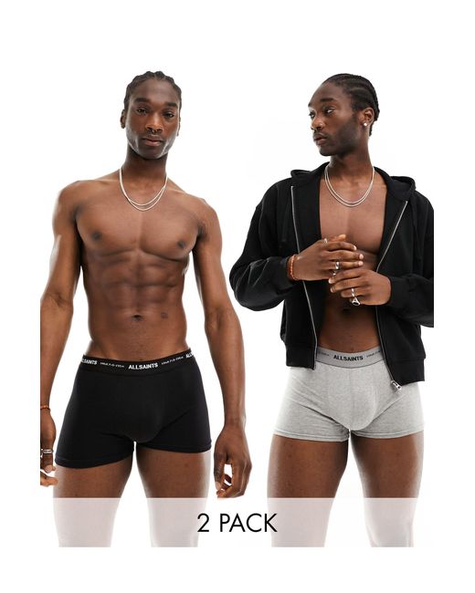 AllSaints Black 2 Pack Boxers for men