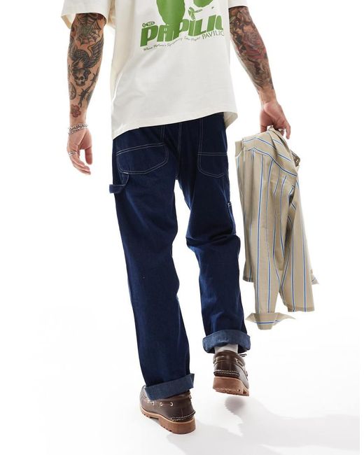 Lee Jeans Blue Relaxed Canvas Carpenter Trousers
