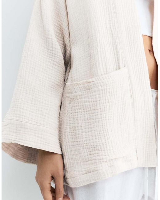 Pull&Bear White Crepe Kimono