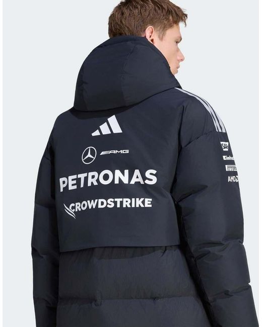 Adidas Originals Blue Mercedes - Amg Petronas Formula 1 Team Engineers Winter Jacket for men