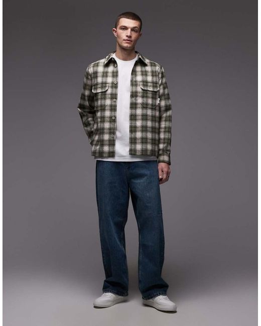DOUBLE A by WOOD WOOD Gray Clay Overshirt for men