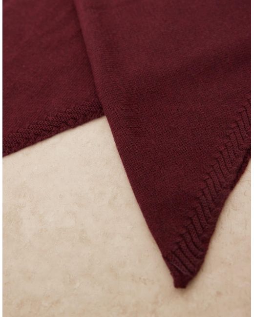 ASOS Red Knitted Triangle Scarf