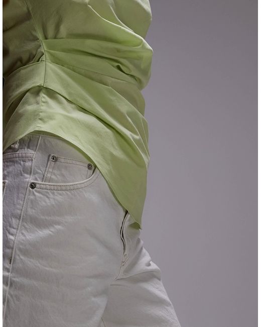 Top drapé et nervures - citron TOPSHOP en coloris Green