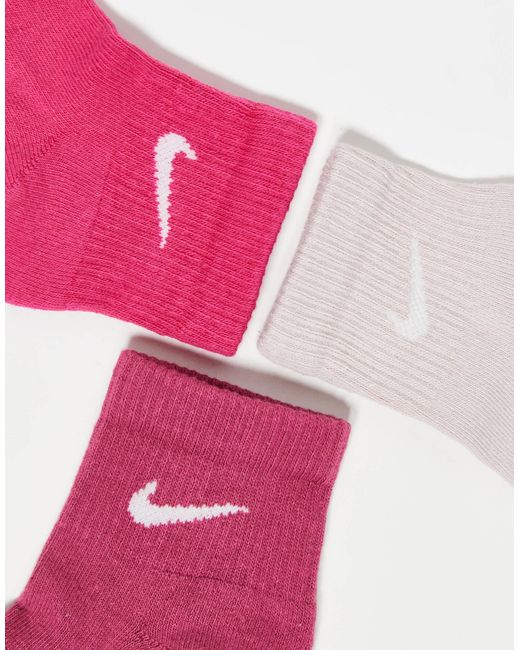 Nike Pink 3-pack Ankle Socks for men