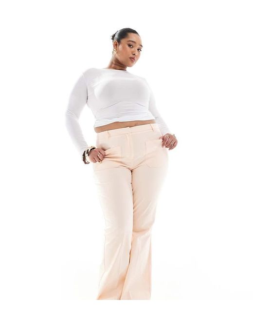 ASOS White Asos Design Curve Patch Pocket Flare Trousers