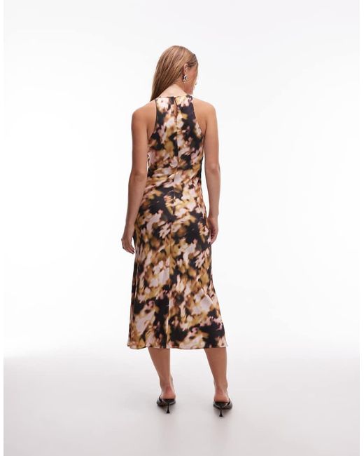 & Other Stories White Satin Bias Cut Midi Dress