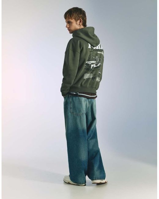 Pull&Bear Green Ford Bronco Hoodie for men