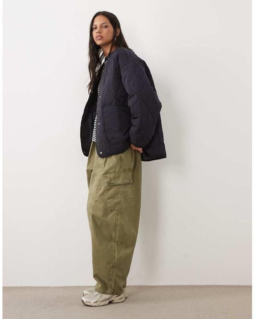 New Balance Blue Quilted Bomber