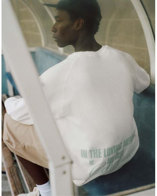 Pull&Bear White Stwd Boxy Star T-Shirt for men