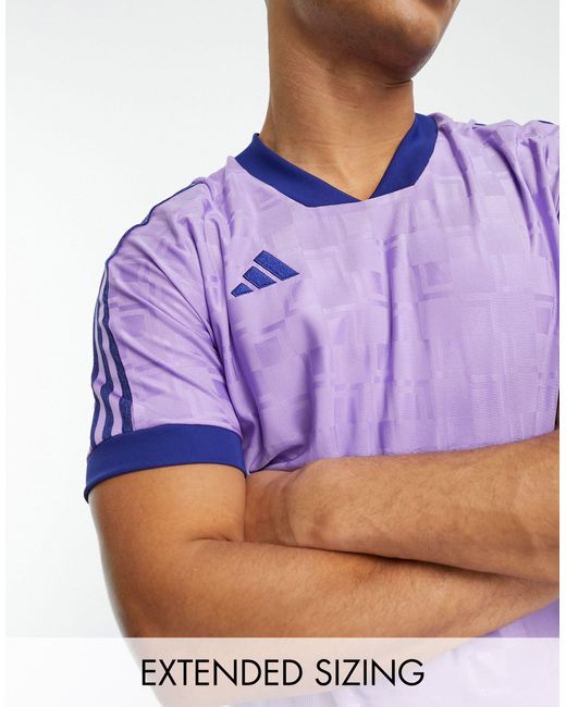 Adidas - sportswear house of tiro - t-shirt con stampa a scacchi di Adidas Originals in Purple da Uomo