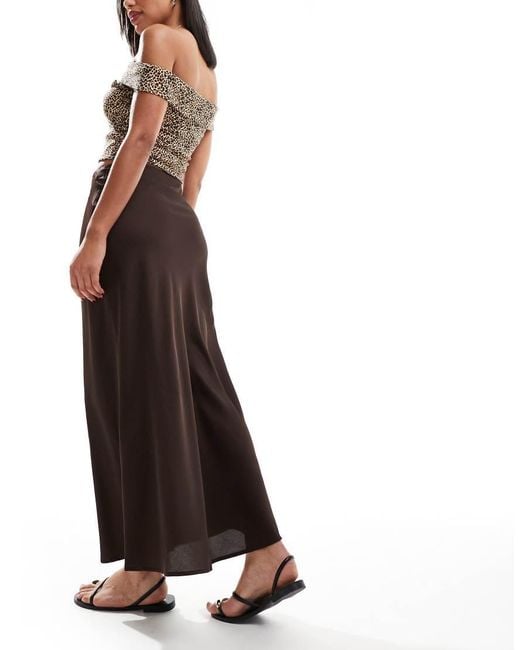 Vila White Satin Maxi Skirt