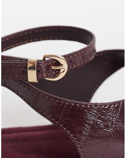 ASOS Brown Finsbury Toe Post Sandals With Ankle Straps