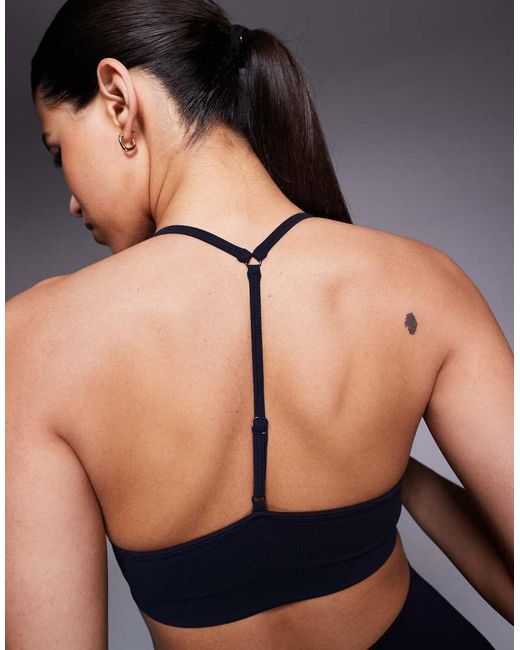 4505 Blue Seamless Baby Rib Light Support Sports Bra