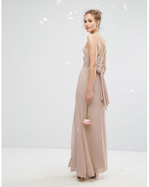 lipsy bridal petite diamanté bardot maxi dress