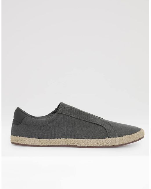 Threadbare Gray Cotton Canvas Slip On Espadrilles for men