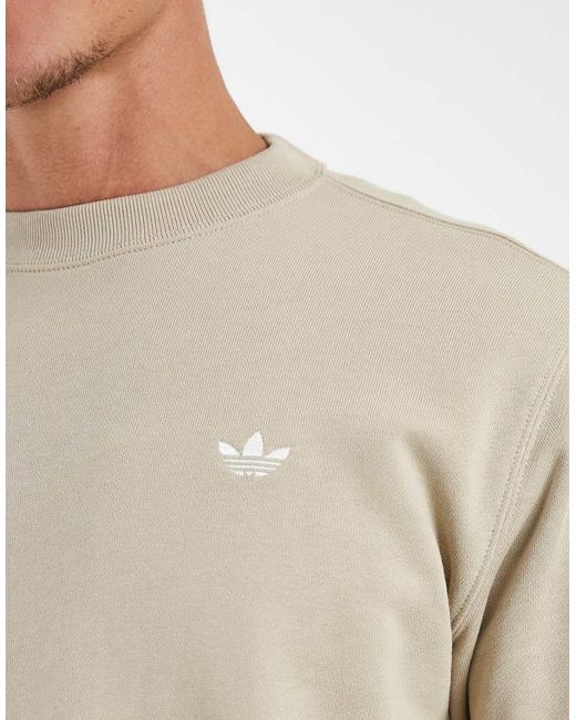 Adidas Originals Natural Trefoil Essentials Crew French Terry Sweatshirt for men
