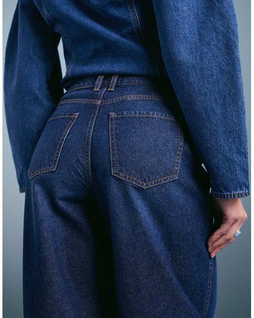 Miss Selfridge Blue Barrel Leg Jeans