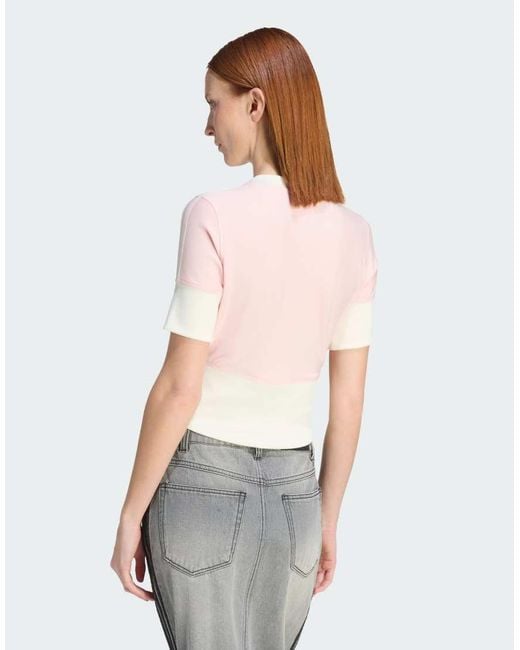 Adidas Originals White V-Neck Shirt With Buttons