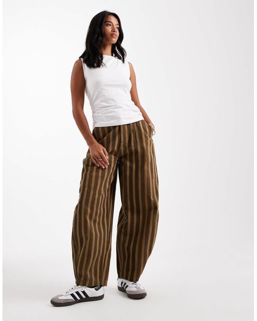 ASOS Multicolor Asos Design Petite Barrel Leg Trousers