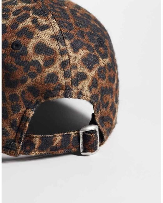 KTZ Brown Ny Yankees Logo 9Forty Leopard Print Cap