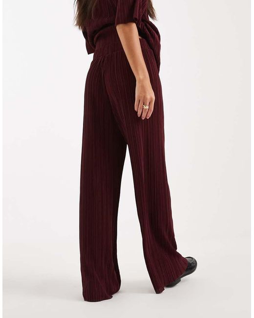 ONLY Purple Plisse Wide Leg Trousers Co-ord