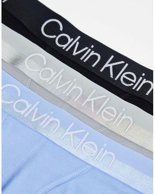 Calvin Klein – modern structure – 3er-pack baumwoll-unterhosen in White für Herren