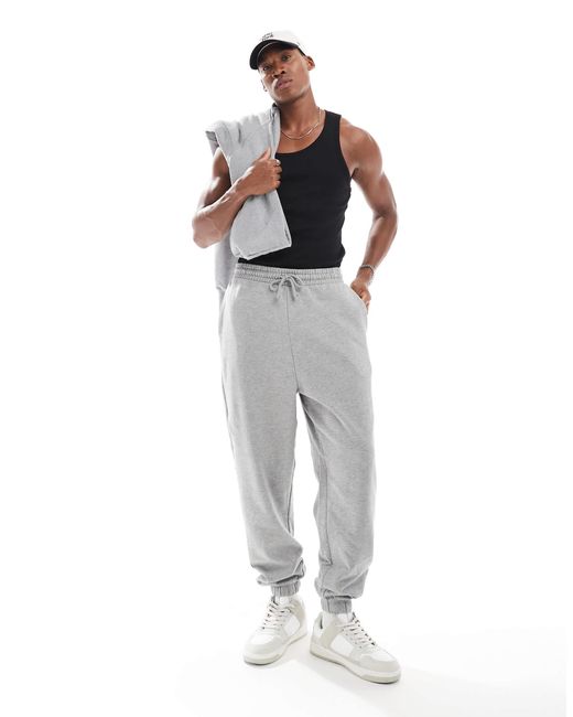 ASOS Gray Essential Oversized joggers for men