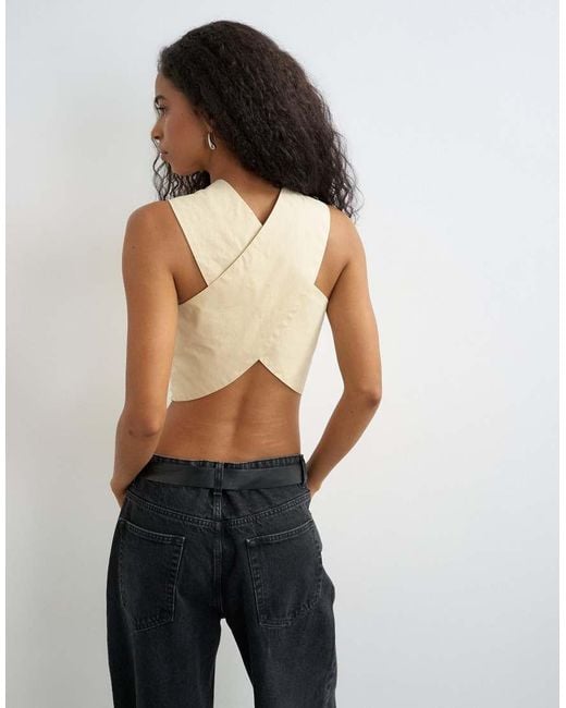 TOPSHOP Black 90s Cutaway Top