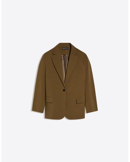 Bershka Green Blazer With Back Buckle