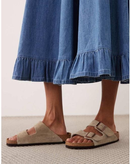 Birkenstock Blue Arizona Narrow Fit Suede Sandals
