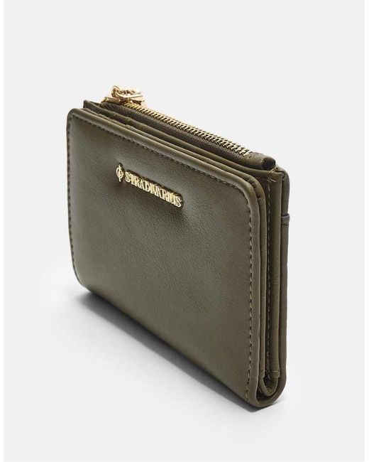 Stradivarius Green Card Holder Purse With Zip