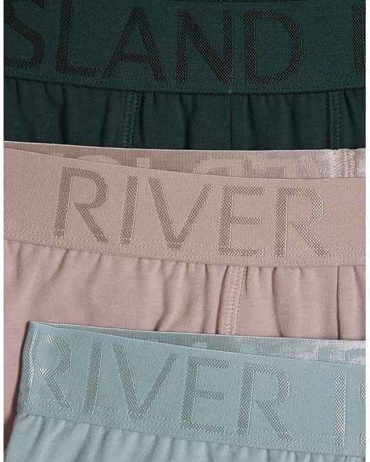 River Island Blue Mixed Pastel Stretch Ri Trunks 4 Pack for men